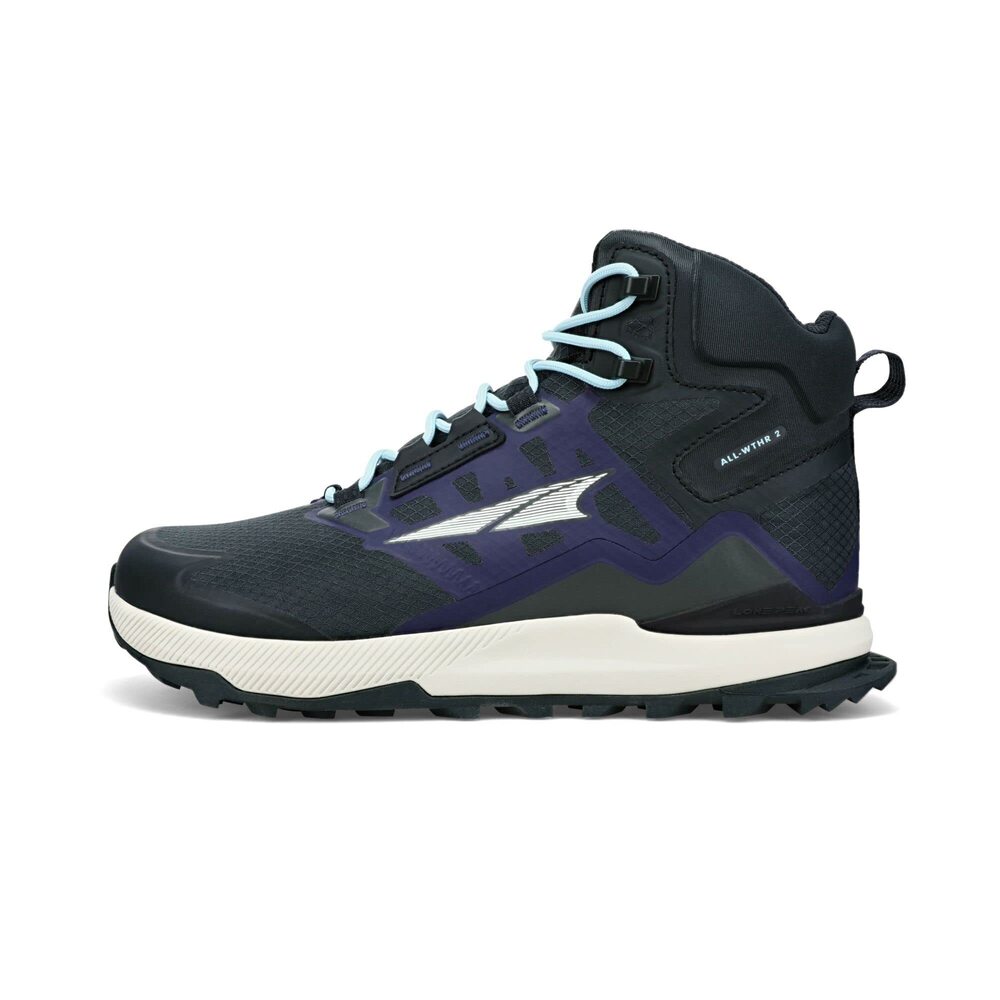 ALTRA WOMEN'S AL0A7R7J LONE PEAK ALL-WTHR MID 2 TRAIL RUNNING SHOE, BLACK - 7 M